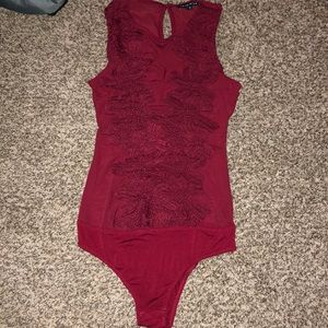 Maroon laced Onesie